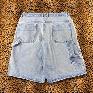 Vintage Carpenter Denim Shorts Light Wash Blue Workwear Utility Size 36 1423